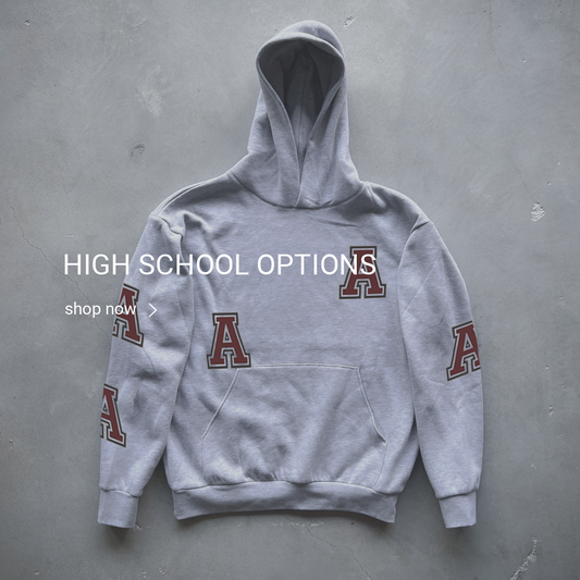 Custom 5 Spot HOODIE embroidery - High School Options